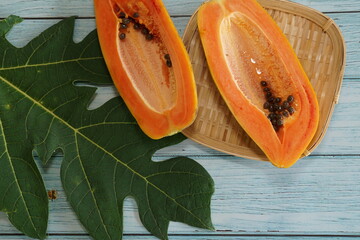 close up of papaya fruit