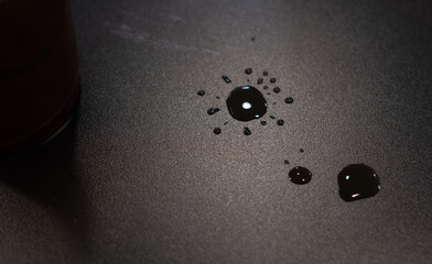 water droplet on wood table, water stain