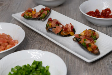 Mejillones rellenos verduras