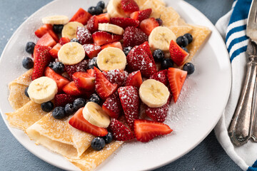Crepes with fresh fruit 
