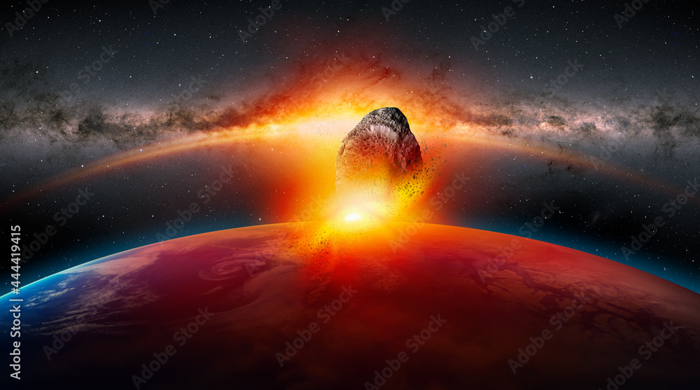 Poster attack of the asteroid on the earth 