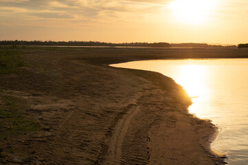 sunset over the river