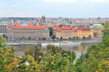 Fototapeta na wymiar Top-view of Prague