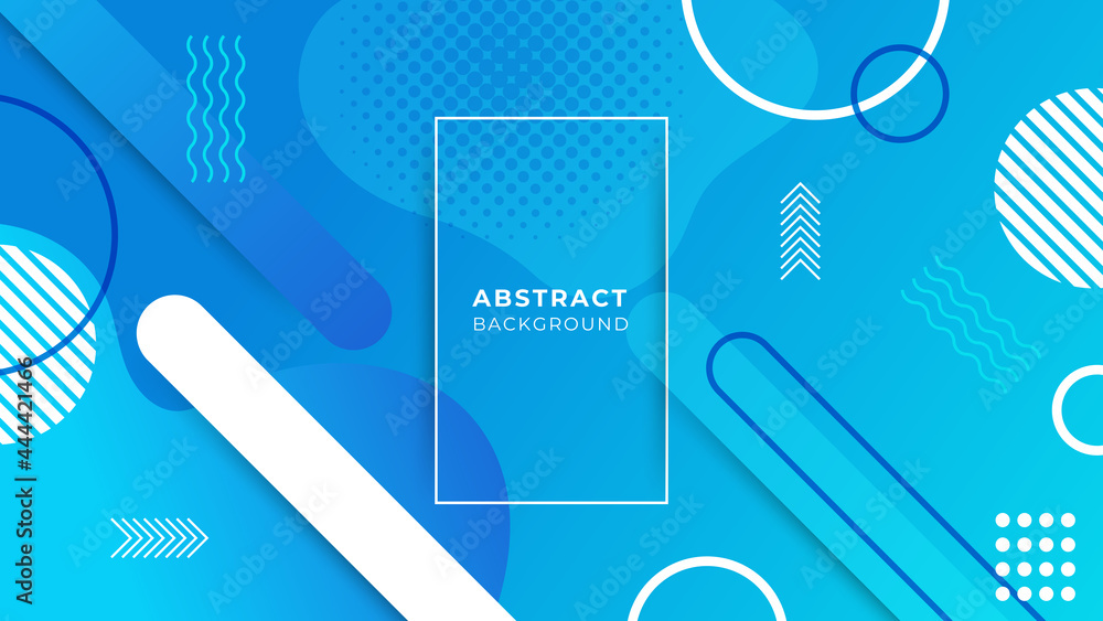 Poster blue and white gradient geometric shape background. abstract background vector illustration