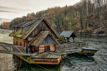 Fototapeta na wymiar Ship Mill in Southern Styria at river Mur
