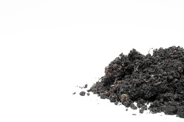 A mound of fertile black soil for cultivating plants.