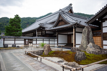 entrance of traditional temple in kyoto, japan