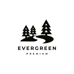 Evergreen logo design illustration vector template