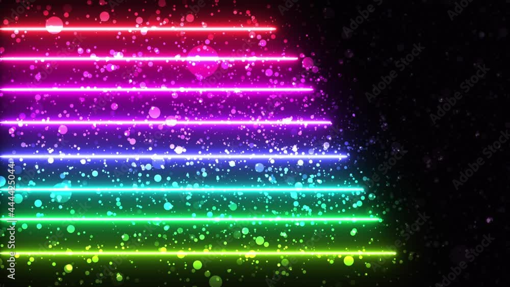 Sticker neon blur path with particles background