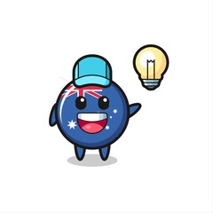 australia flag badge character cartoon getting the idea