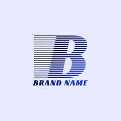 letter B stripes professional corporate initials vector logo design