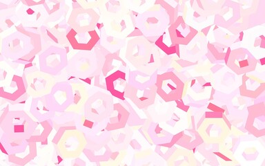 Light Pink, Yellow vector background with hexagons.