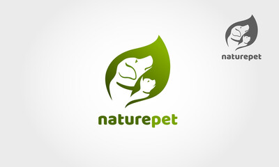 Fototapeta premium Nature Pet Vector Logo Template. This logo template great for pet shop or any type of Pet Care related business.