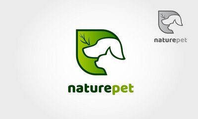 Nature Pet Vector Logo Illustration. This logo template great for pet shop, part, spa or any type of Care related business. 