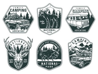 Outdoor recreation vintage monochrome emblems © DGIM studio