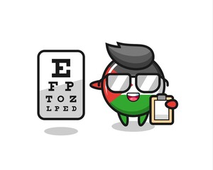 Illustration of palestine flag badge mascot as an ophthalmology