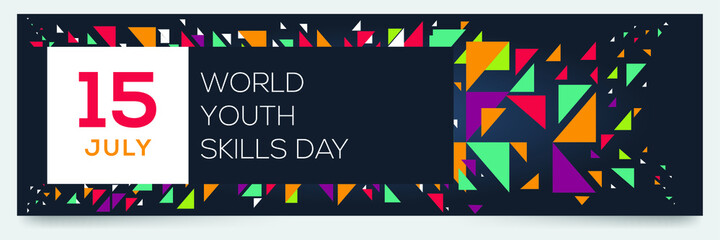 Creative design for (World Youth Skills Day), 15 July, Vector illustration.