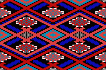 Vector,illustator,Geometric ethnic ikat seamless pattern,Patterns design for fabric,wallpaper,background,wall,tile,carpet,wrapping,clothing,batik,Abstract ethnic geometric pattern