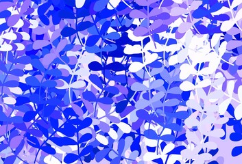 Light Purple vector doodle texture with leaves.