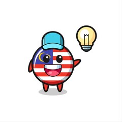 malaysia flag badge character cartoon getting the idea