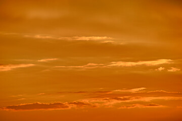 Red sunset with clouds in the evening