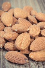 Almonds as source vitamins and minerals. Healthy eating