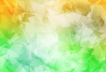 Light Green, Yellow vector polygon abstract backdrop.