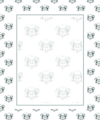 frame for card with a pattern of owl skulls