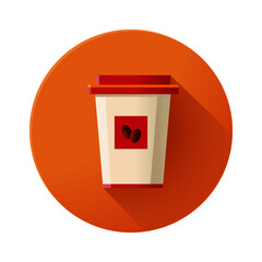 An icon of a coffee cup on an isolated background in the form of an illustration for the design of websites and mobile applications.