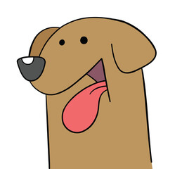 Cartoon happy dog with tongue sticking out, vector illustration