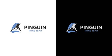 Unique and modern penguin house logo design