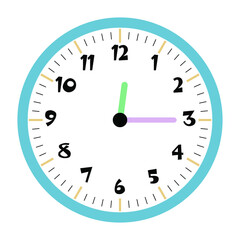 Fototapeta na wymiar Clock vector 12:15am or 12:15pm