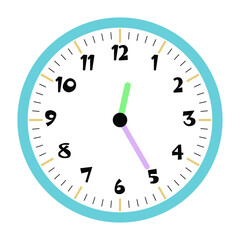 Clock vector 12:25am or 12:25pm