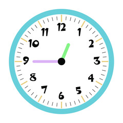 Clock vector 12:45am or 12:45pm