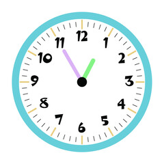 Clock vector 12:55am or 12:55pm