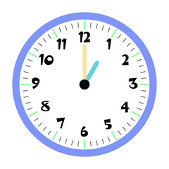 Clock vector 1:00am or 1:00pm