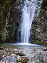 Janosik Holes waterfall, rocks and stones, Mala Fatra, Slovakia