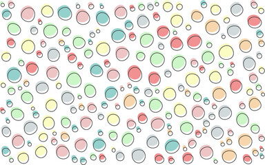 Colorful handrawn dot seamless pattern vector background. Multi color circular geometric simple texture.