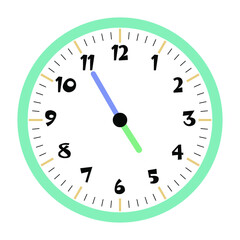 Clock vector 4:55am or 4:55pm