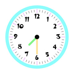 Clock vector 7:30am or 7:30pm