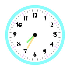 Obraz na płótnie Canvas Clock vector 7:35am or 7:35pm