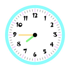 Obraz na płótnie Canvas Clock vector 7:45am or 7:45pm