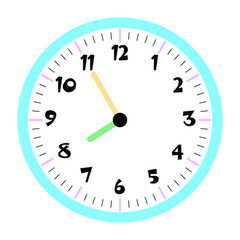 Clock vector 7:55am or 7:55pm
