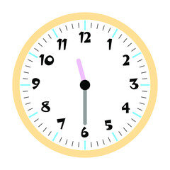 Clock vector 11:30am or 11:30pm