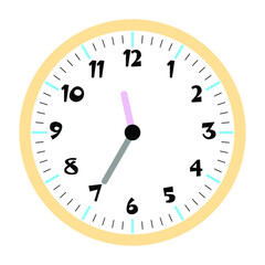 Clock vector 11:35am or 11:35pm