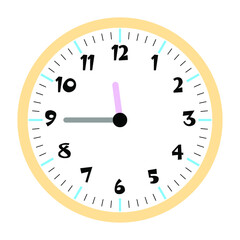 Clock vector 11:45am or 11:45pm