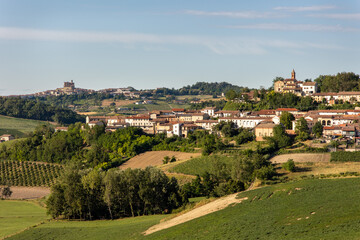 Fototapeta na wymiar Treville and Sala Monferrato panoramic view