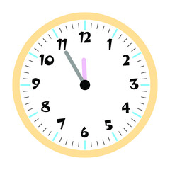 Clock vector 11:55am or 11:55pm
