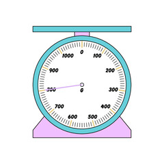 Naklejka premium Weighing scale from 0g to 1000g vector
