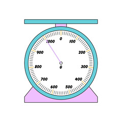 Naklejka premium Weighing scale from 0g to 1000g vector